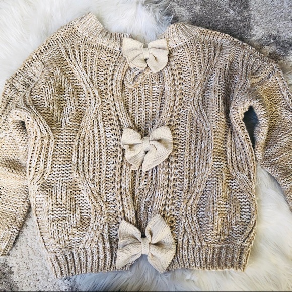 POL Open Back Sweater with Bow Detail - Picture 2 of 7